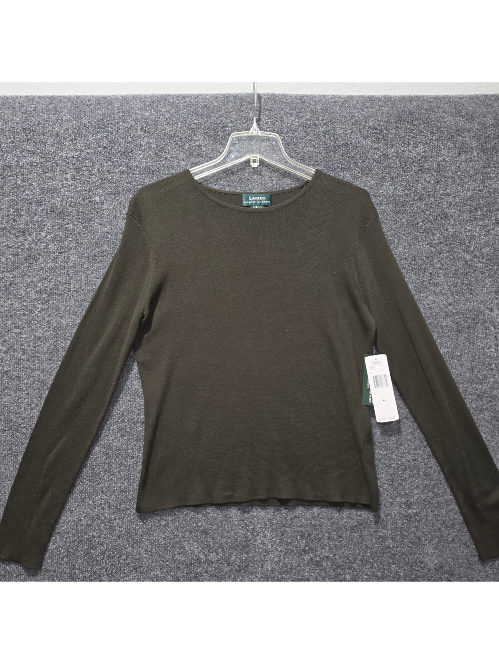 RL-01. Vintage Lauren Ralph Lauren 100% Spun Silk Sweater L NWT Lichen